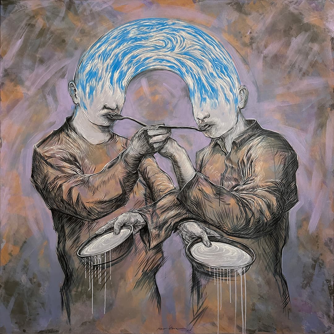 MV Azul inerente da filosofia, acrílico sobre tela, 150x150cm, 2026
